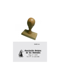 Sello de madera 20 x 60 mm.