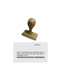 Sello de madera 20 x 80 mm.
