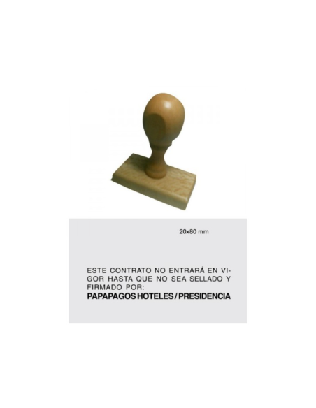 Sello de madera 20 x 80 mm.